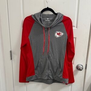 Fanatics Red and Gray Kansas‎ City Chiefs Zip-Up light hoodie Size Medium